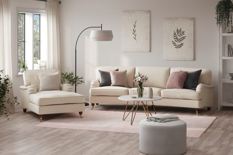 Howard Lyx Sofagruppe 4-seter+Divanlenestol - Beige - Møbler - Sofaer - Sofagrupper - Howard sofagruppe