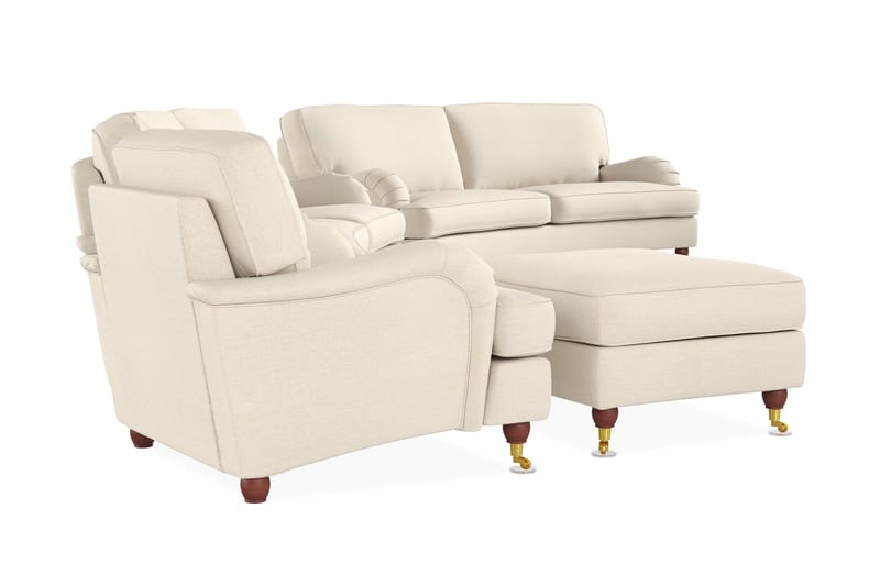 Howard Lyx Sofagruppe Buet 4+3-seter+Lenestol+Fotskammel - Beige - Møbler - Sofaer - Sofagrupper - Howard sofagruppe