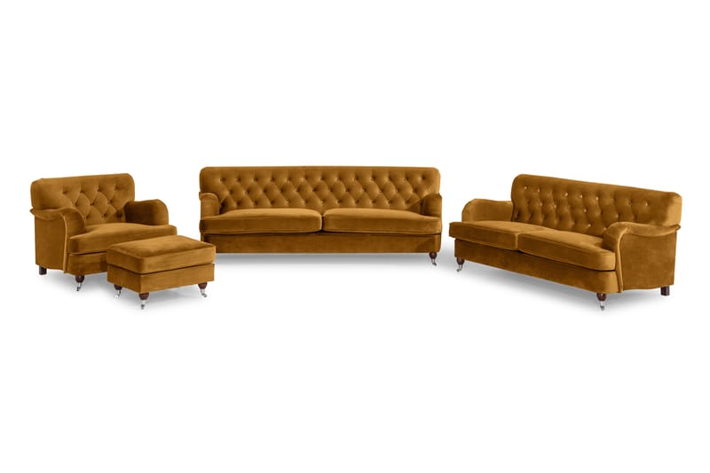 Howard Riviera Sofagruppe 2-seter+3-seter+Lenestol+Skammel B - Amber - Møbler - Sofaer - Sofagrupper - Howard sofagruppe