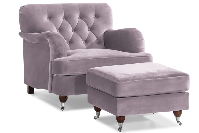 Howard Riviera Sofagruppe 2-seter+3-seter+Lenestol+Skammel B - Lilla - Møbler - Sofaer - Sofagrupper - Howard sofagruppe