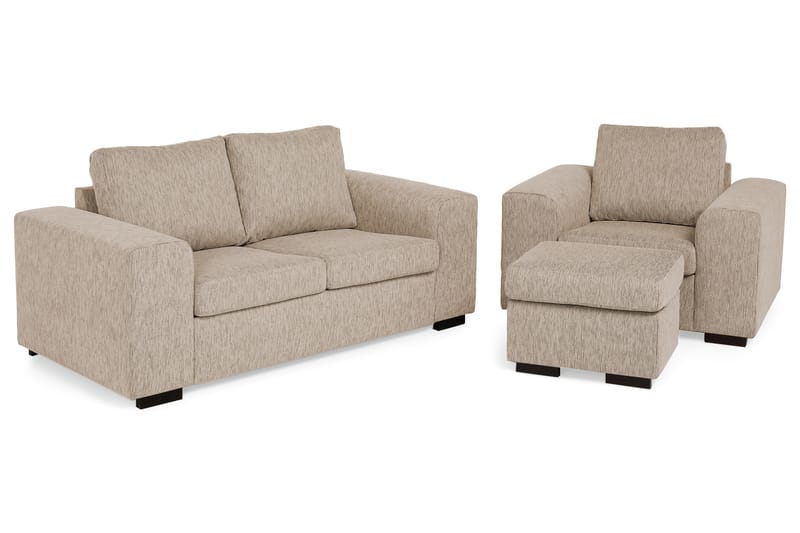 Link Sofagruppe 2-seter+Lenestol+Fotskammel - Beige - Møbler - Sofaer - Sofagrupper - Howard sofagruppe