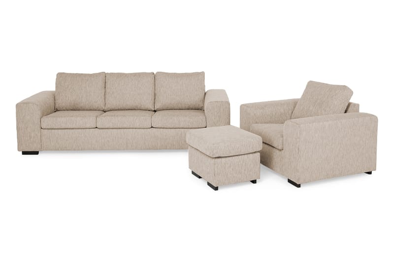 Link Sofagruppe 3-seter+Lenestol+Fotskammel - Beige - Møbler - Sofaer - Sofagrupper - Howard sofagruppe