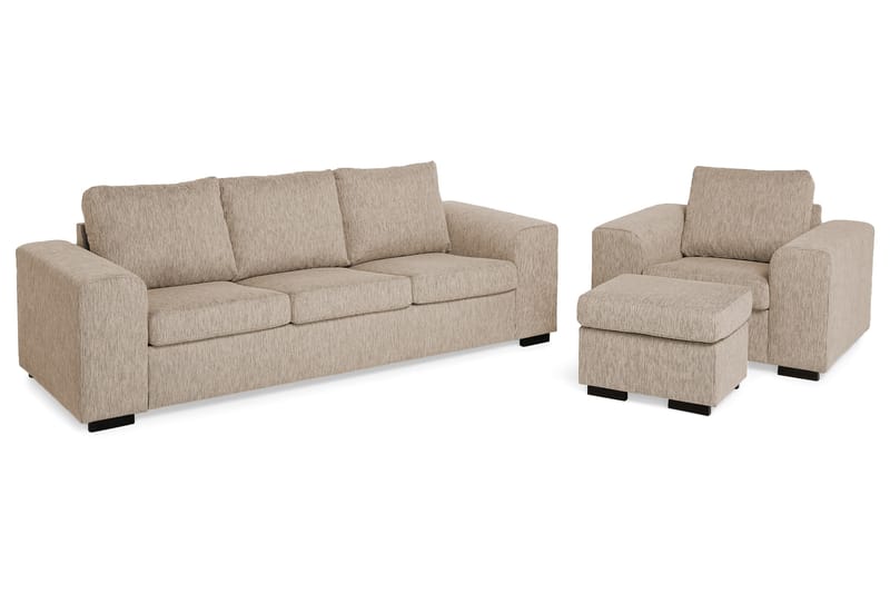 Link Sofagruppe 3-seter+Lenestol+Fotskammel - Beige - Møbler - Sofaer - Sofagrupper - Howard sofagruppe