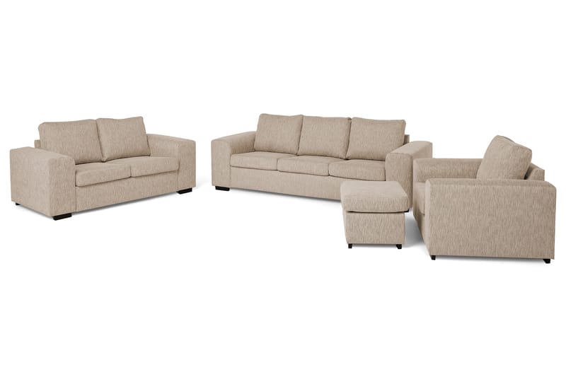 Link Sofagruppe 3-seter+2-seter+Lenestol+Fotskammel - Beige - Møbler - Sofaer - Sofagrupper