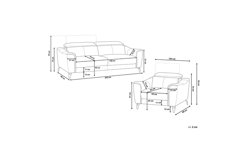 Narwik Sofagruppe 2-seter + Lenestol - Brun - Møbler - Sofaer - Sofagrupper