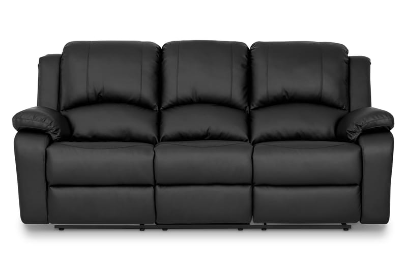 Norbo Recliner Sofagruppe 3+1 Kunstlær - Svart - Møbler - Sofaer - Sofagrupper