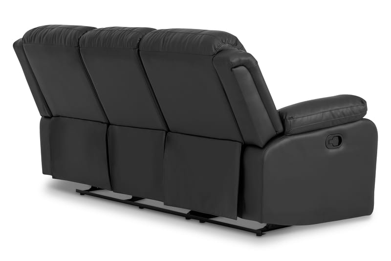 Norbo Recliner Sofagruppe 3+1 Kunstlær - Svart - Møbler - Sofaer - Sofagrupper