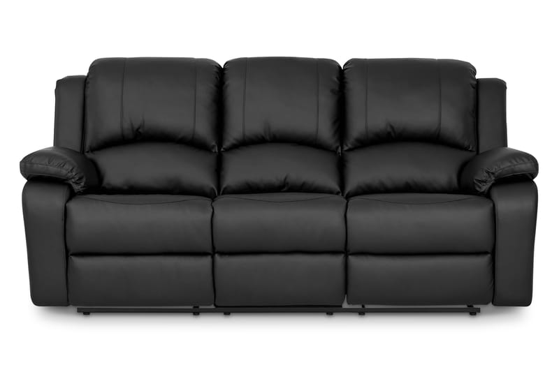 Norbo Recliner Sofagruppe 3+2 - Fällbar sofa lenestol - Kinosofa i kunstskinn - Svart - Møbler - Sofaer - Sofagrupper