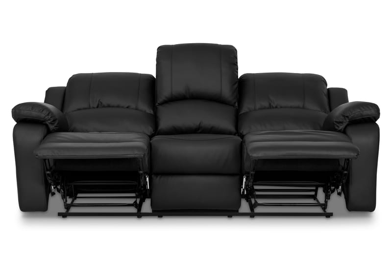 Norbo Recliner Sofagruppe 3+2 - Fällbar sofa lenestol - Kinosofa i kunstskinn - Svart - Møbler - Sofaer - Sofagrupper