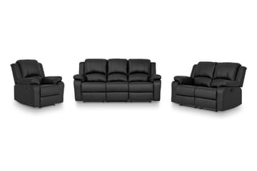 Norbo Sofagruppe Recliner 3+2+1 - Fällbar sofa lenestol - Kinosofa i kunstskinn