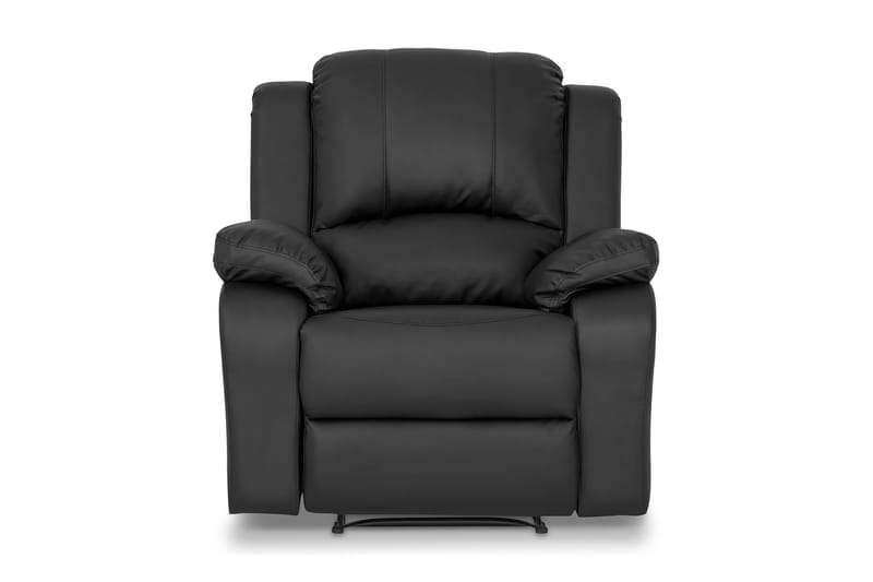 Norbo Sofagruppe Recliner 3+2+1 - Fällbar sofa lenestol - Kinosofa i kunstskinn - Svart - Møbler - Sofaer - Sofagrupper