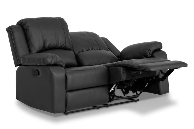 Norbo Sofagruppe Recliner 3+2+1 - Fällbar sofa lenestol - Kinosofa i kunstskinn - Svart - Møbler - Sofaer - Sofagrupper