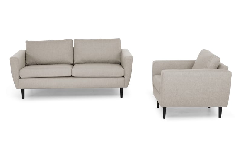 Nordic Sofagruppe 3-seter+Lenestol - Beige/Svart - Møbler - Sofaer - Sofagrupper