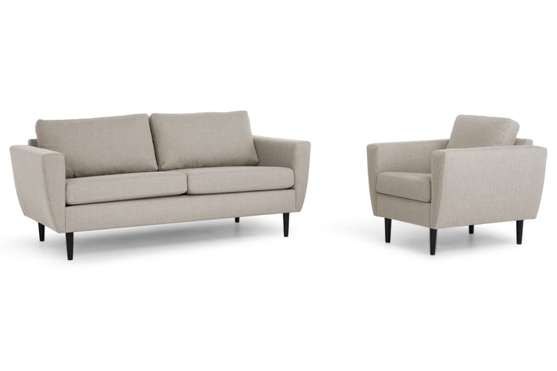 Nordic Sofagruppe 3-seter+Lenestol - Beige/Svart - Møbler - Sofaer - Sofagrupper