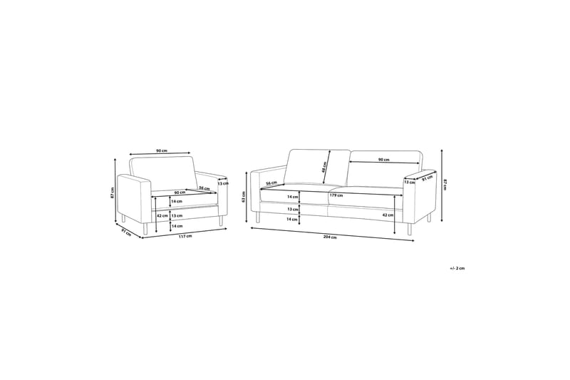 Savalen Sofagruppe 3-seter + Lenestol - Beige - Møbler - Sofaer - Sofagrupper