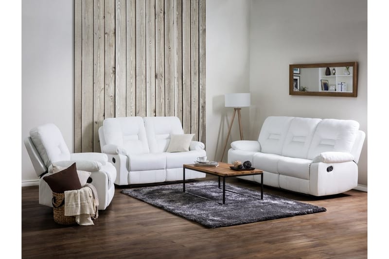 Bergen Sofagruppe - Hvit - Møbler - Sofaer - Sofagrupper - Sofagruppe 3 2 1