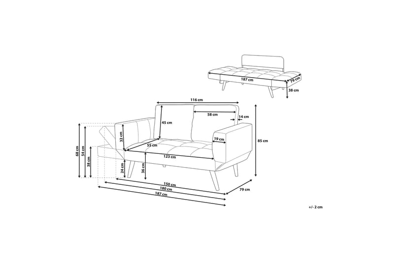 Brekke Sovesofa 150 cm - Svart - Møbler - Sofaer - Sovesofaer - 2 seters sovesofa