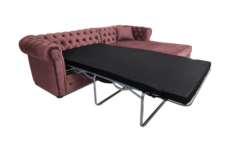 2-seters Sovesofa Chesterfield med sjeselong - Rosa - Møbler - Sofaer - Sovesofaer