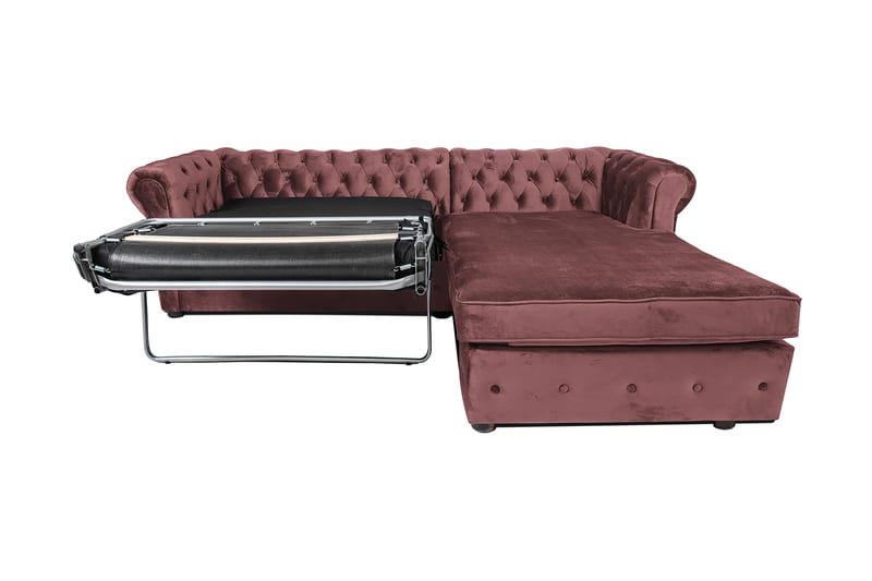 2-seters Sovesofa Chesterfield med sjeselong - Rosa - Møbler - Sofaer - Sovesofaer