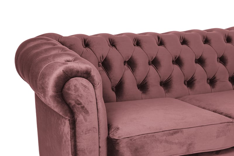 2-seters Sovesofa Chesterfield med sjeselong - Rosa - Møbler - Sofaer - Sovesofaer