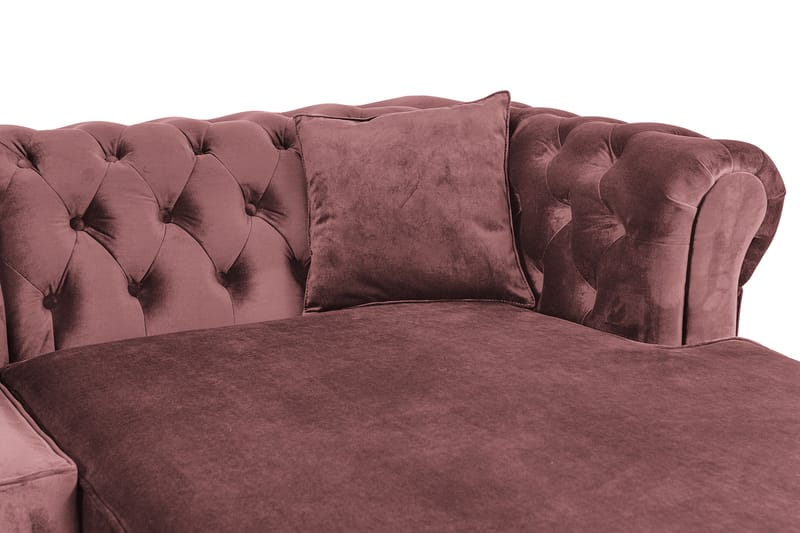 2-seters Sovesofa Chesterfield med sjeselong - Rosa - Møbler - Sofaer - Sovesofaer