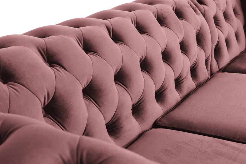 2-seters Sovesofa Chesterfield med sjeselong - Rosa - Møbler - Sofaer - Sovesofaer