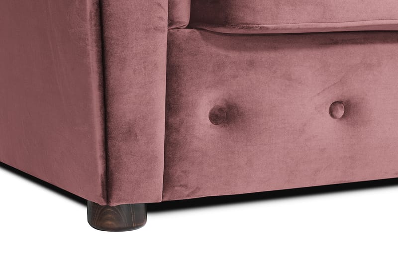 2-seters Sovesofa Chesterfield med sjeselong - Rosa - Møbler - Sofaer - Sovesofaer