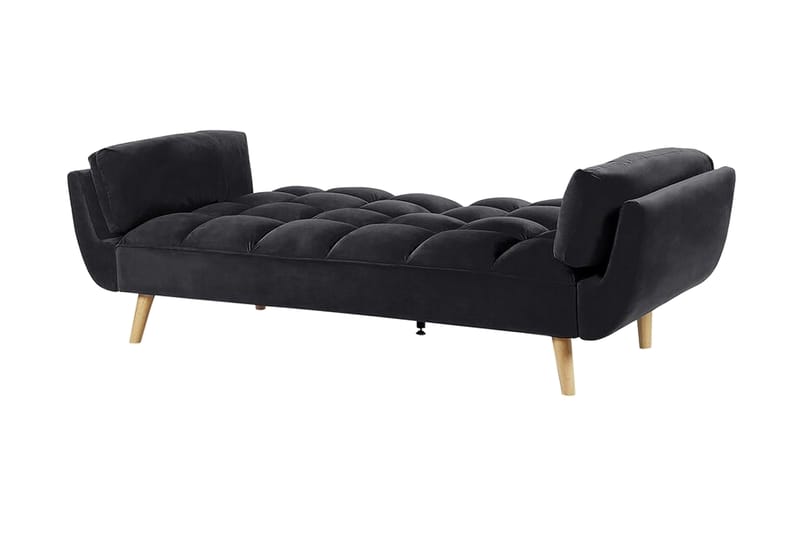 Asaby 3-seters Sovesofa - Fløyel/Svart - Møbler - Sofaer - Sovesofaer - 3 seters sovesofa