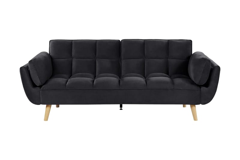 Asaby 3-seters Sovesofa - Fløyel/Svart - Møbler - Sofaer - Sovesofaer - 3 seters sovesofa