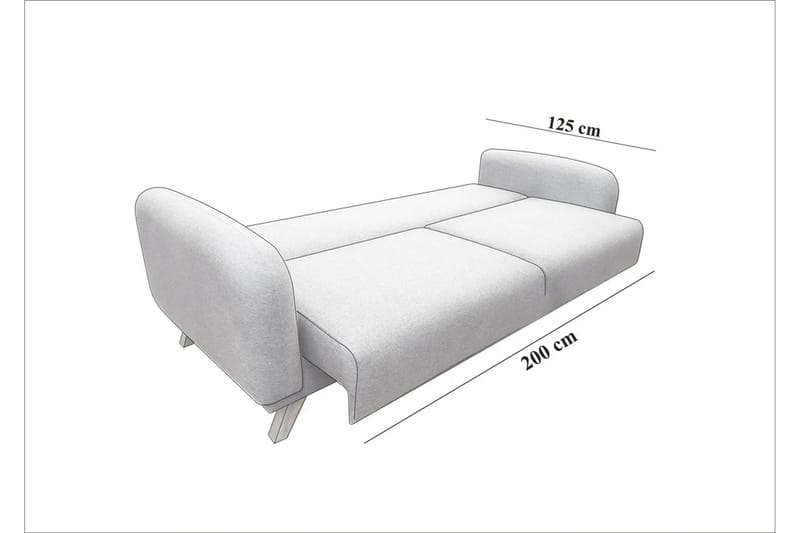 Malkiat Sovesofa - Antrasitt - Møbler - Sofaer - Sovesofaer - 3 seters sovesofa