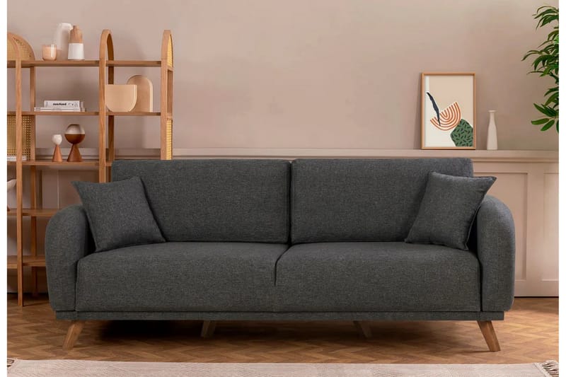 Malkiat Sovesofa - Antrasitt - Møbler - Sofaer - Sovesofaer - 3 seters sovesofa