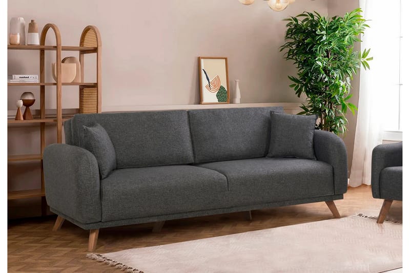 Malkiat Sovesofa - Antrasitt - Møbler - Sofaer - Sovesofaer - 3 seters sovesofa