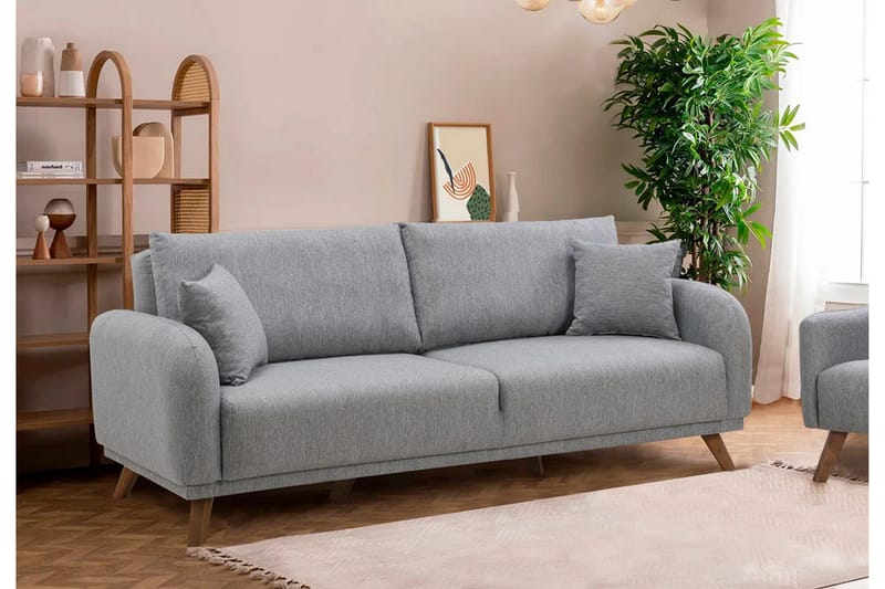 Malkiat Sovesofa - Grå - Møbler - Sofaer - Sovesofaer - 3 seters sovesofa