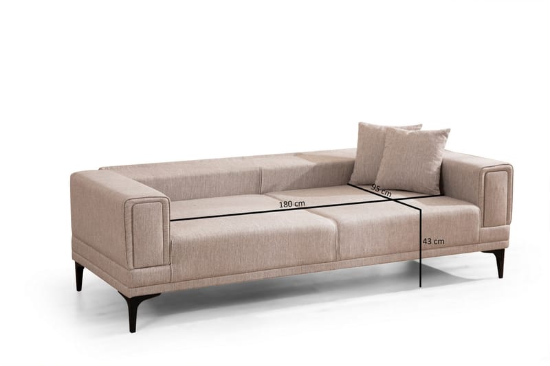 Naoko 3-seter Sovesofa - Lysebrun - Møbler - Sofaer - Sovesofaer - 3 seters sovesofa