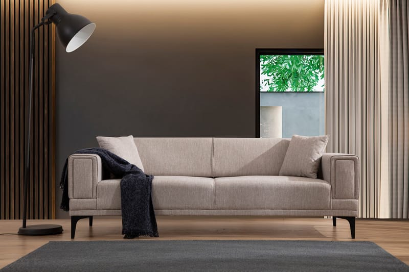 Naoko 3-seter Sovesofa - Lysebrun - Møbler - Sofaer - Sovesofaer - 3 seters sovesofa