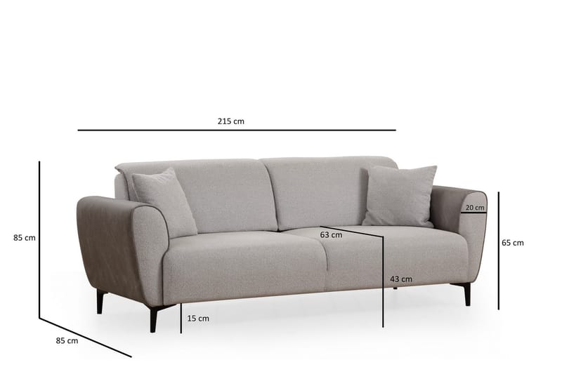 Rebelo 3-seter Sovesofa - Grå - Møbler - Sofaer - Sovesofaer - 3 seters sovesofa