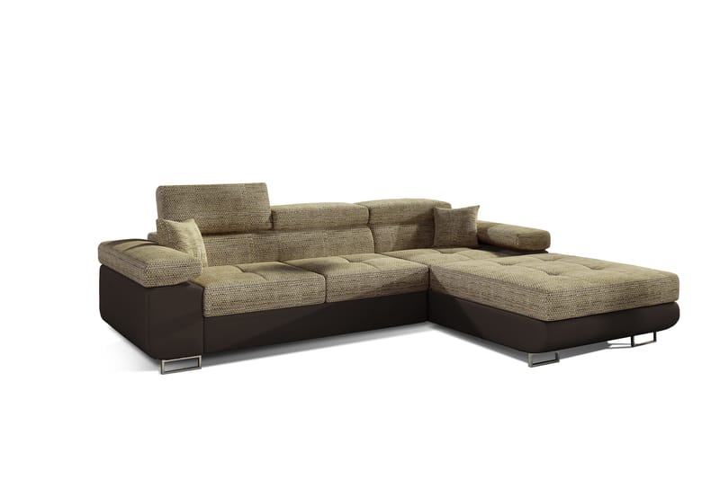 Klinka Sovesofa med Divan Høyre - Beige/Brun - Møbler - Sofaer - Sovesofaer - 4 seters sovesofa