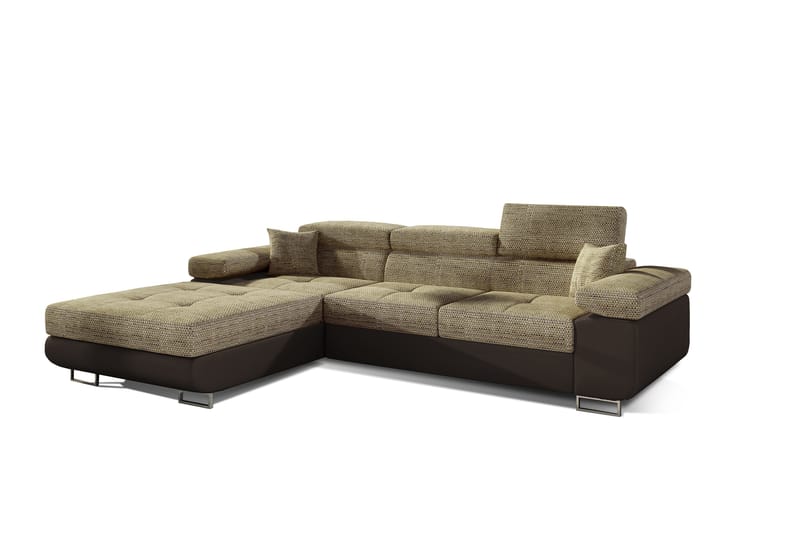 Klinka Sovesofa med Divan Venstre - Beige/Brun - Møbler - Sofaer - Sovesofaer - 4 seters sovesofa