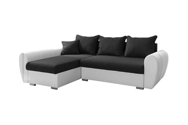 Abbeyfield 3-seters Hjørnesovesofa - Svart/Hvit - Møbler - Sofaer - Sovesofaer