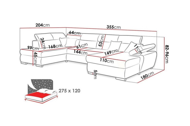 Abbeyfield 4-seters Hjørnesovesofa - Mørkeblå - Møbler - Sofaer - Sovesofaer