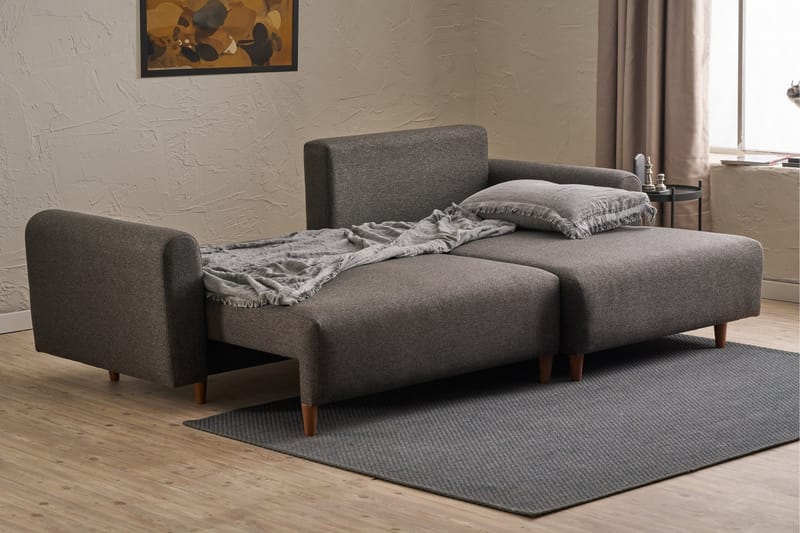 Alfie 4-seters Sovesofa med Divan - Antrasitt - Møbler - Sofaer - Sovesofaer