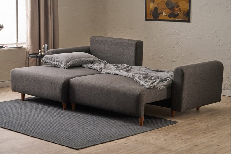 Alfie 4-seters Sovesofa med Divan - Antrasitt - Møbler - Sofaer - Sovesofaer