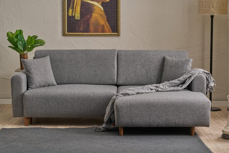 Alfie 4-seters Sovesofa med Divan - Grå - Møbler - Sofaer - Sovesofaer