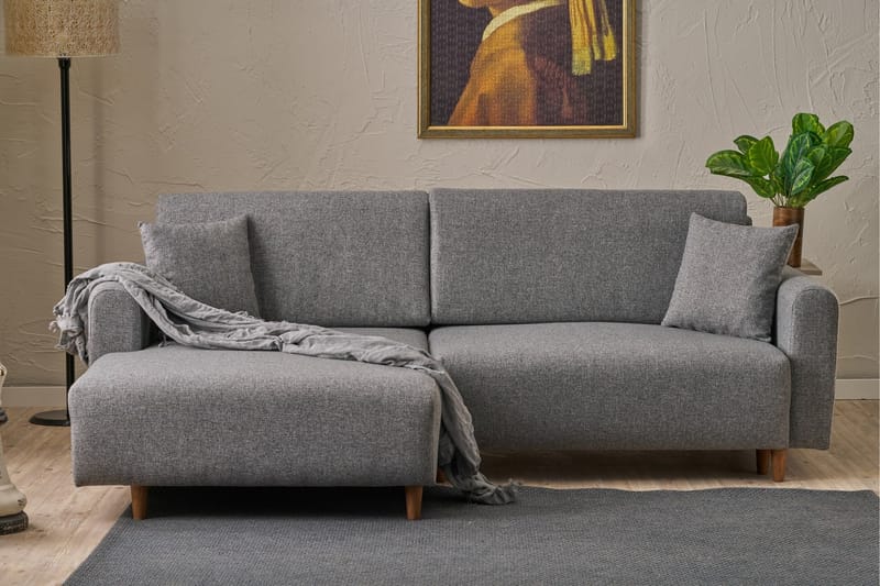 Alfie 4-seters Sovesofa med Divan - Grå - Møbler - Sofaer - Sovesofaer