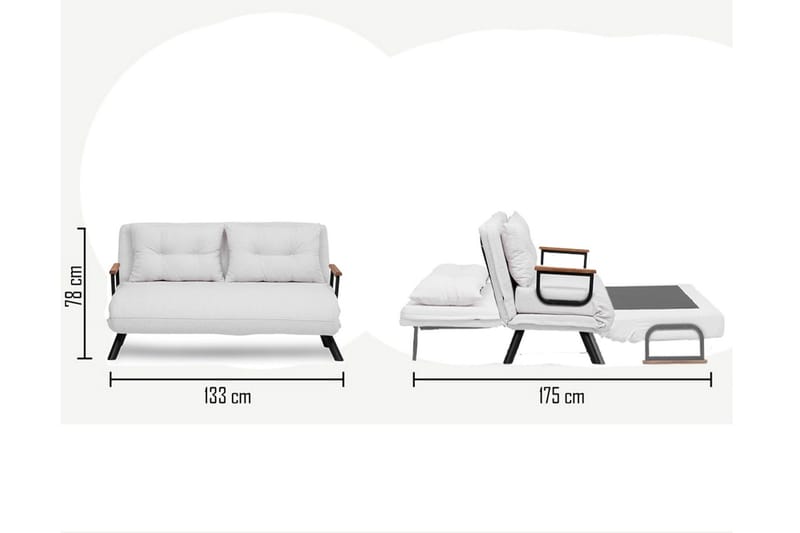 Alfredton Sovesofa - Cream - Møbler - Sofaer - Sovesofaer