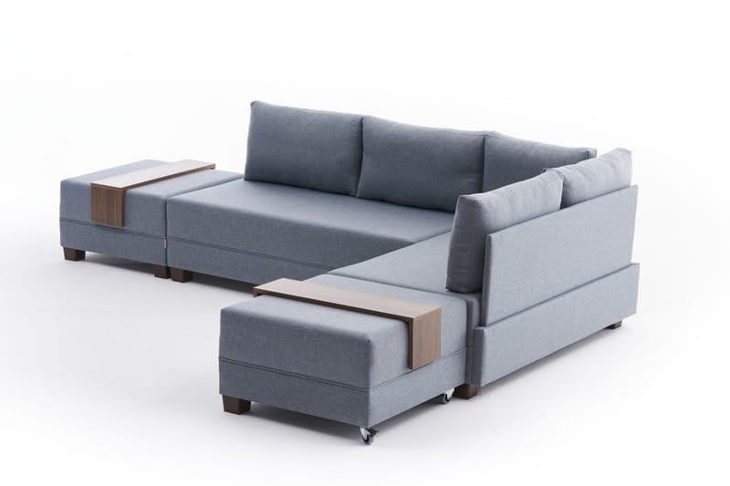 Algeria Sovesofa m. Divan 4-seters 140x190 - Blå - Møbler - Sofaer - Sovesofaer