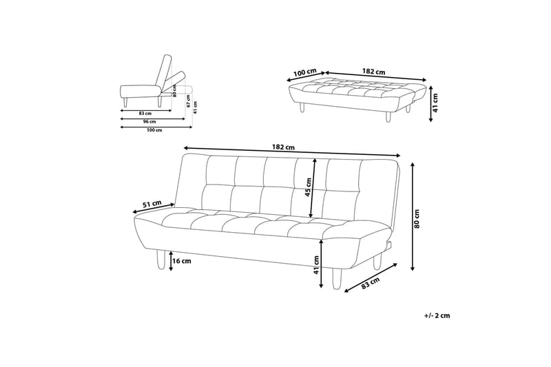 Alsten Sovesofa 182 cm - Beige - Møbler - Sofaer - Sovesofaer