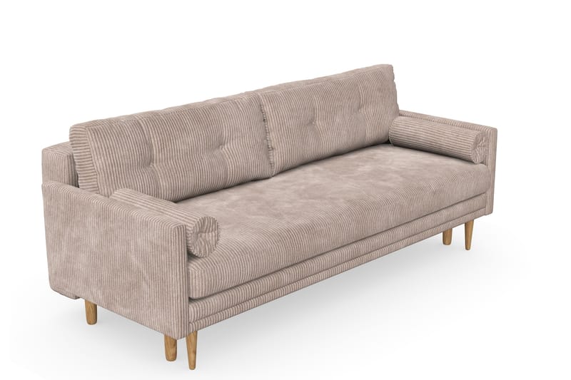 Amyssa Sovesofa med Oppbevaring 3-seter - Mørk beige - Møbler - Sofaer - Sovesofaer