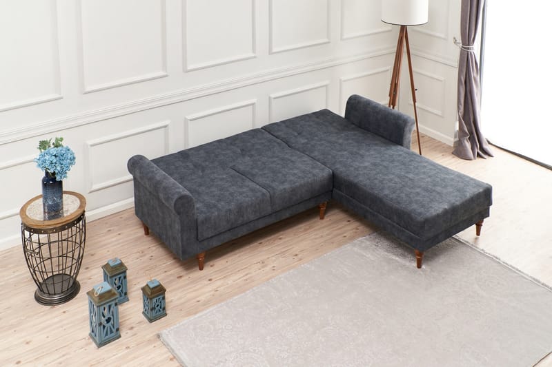 Benin Sovesofa m. Divan 4-seters 205x180 - Antrasitt - Møbler - Sofaer - Sovesofaer