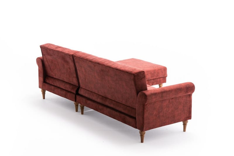 Benin Sovesofa m. Divan 4-seters 205x180 - Rød - Møbler - Sofaer - Sovesofaer